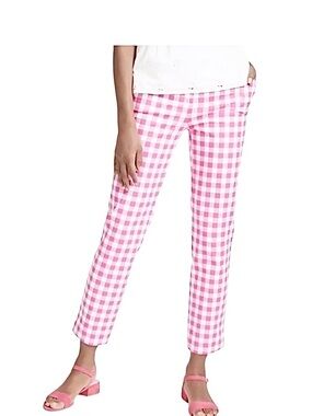 BODEN Gingham Flat Front Pants